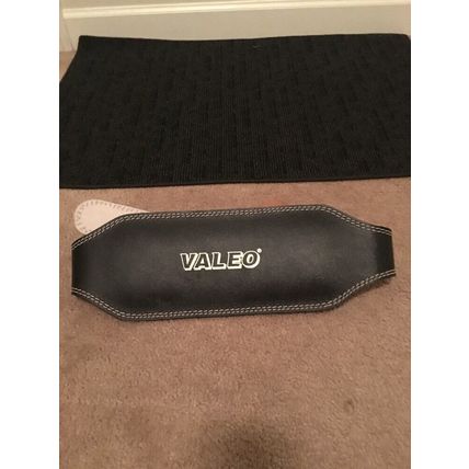 VALEO Leather Weightlifting Belt Strength Training Black