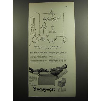 1952 Barcalounger Chair Advertisement - cartoon by George Price
