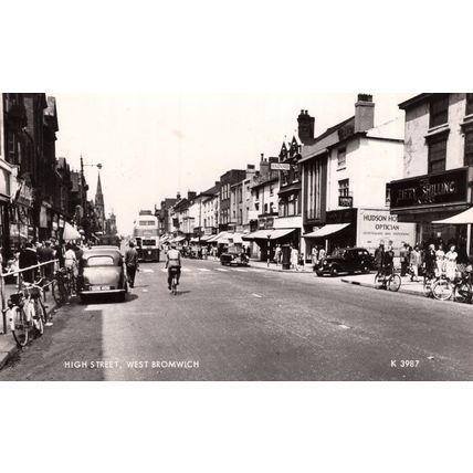 Opticians Shilling Coin Shop High Street West Bromwich RPC Old Postcard