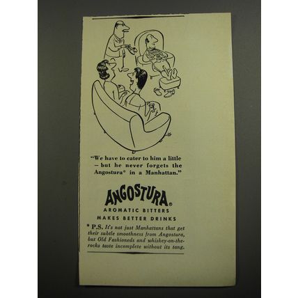 1952 Angostura Aromatic Bitters Ad - Virgil Partch Cartoon - We have to Cater