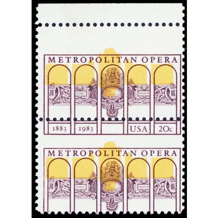 2054, Mint NH 20¢ Misperf & Huge Color Shift Error Pair - Stuart Katz