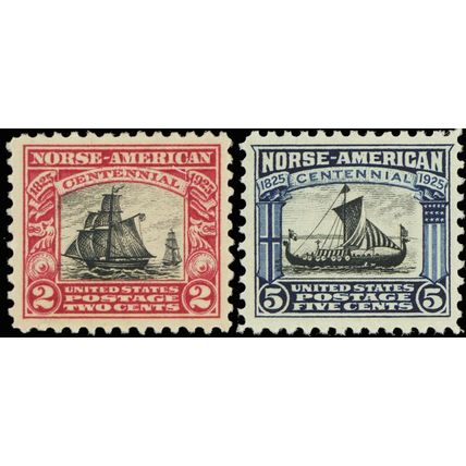 Scott 620-21 Mint NH 1925 Norse-American Issue Postage Stamps