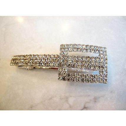 Art deco rectangle shaped crystal hair barrette clip bridal clip bridal