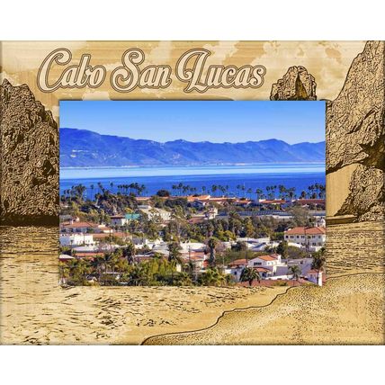 Cabo San Lucas Montage Laser Engraved Wood Picture Frame Landscape (8 x 10)