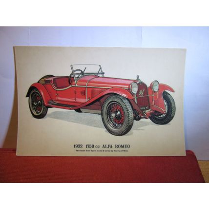 1932 1750cc ALFA ROMEO veteran car unused collector's postcard #