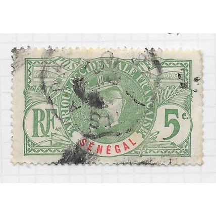SENEGAL 1906 FAIDHERBE LOUIS GENERAL GOVERNOR USED 5c