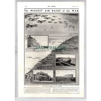 Air Raids Belgium South West Coast Ostend World War One WW1 - 1915 News Page