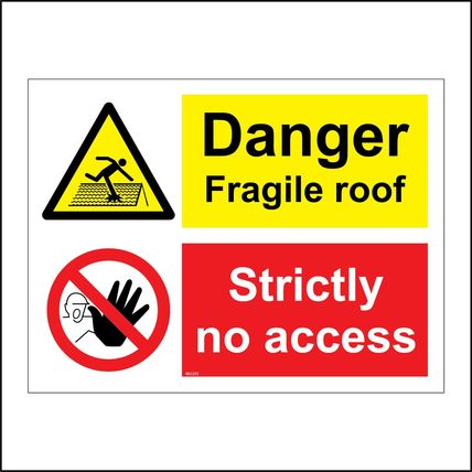 Roof Scaffold Signs Fragile Danger Hazard Warning Building Construction GBL106
