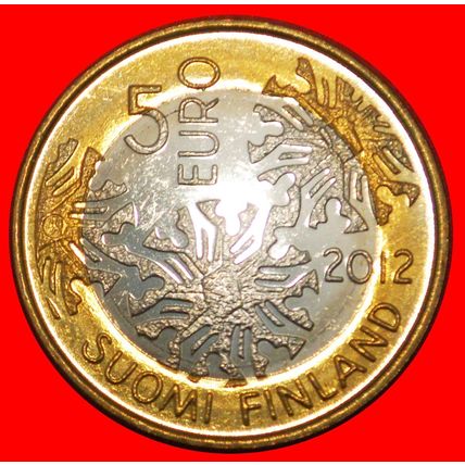 FLORA: FINLAND ★ 5 EURO 2012 BI-METALLIC UNC MINT LUSTRE!★LOW START★NO RESERVE