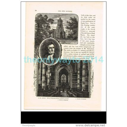 RUGBY SCHOOL, 3 IMAGES, WARKS, ENGLAND, BOOK ILLUSTRATION (PRINT), 1882