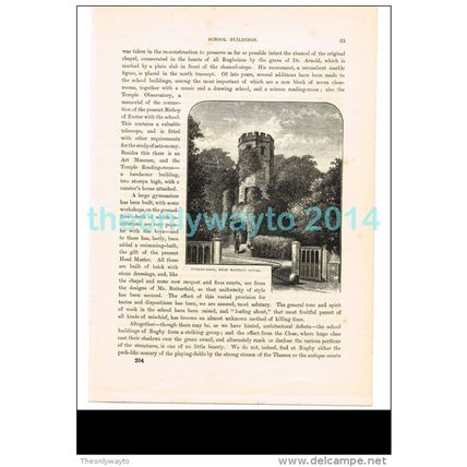 RUGBY SCHOOL, HEAD MASTER HOUSE, WARKS, ENGLAND, BOOK ILLUSTRATION (PRINT), 1882