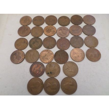 UK / GB - 30 - 1d (one penny) coins - dated 1967 #2