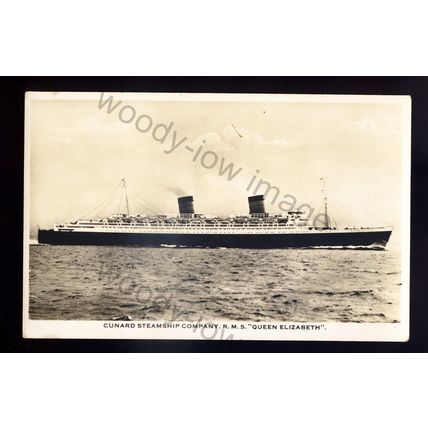 LS2702 - Cunard Liner - Queen Elizabeth - built 1940 - postcard
