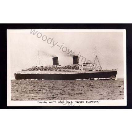 LS2701 - Cunard White Star Liner - Queen Elizabeth - built 1940 - postcard