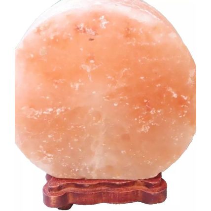 Himalayan Salt Lamp Round with Gold Sand Decoration 17 CM Wooden Base Light
