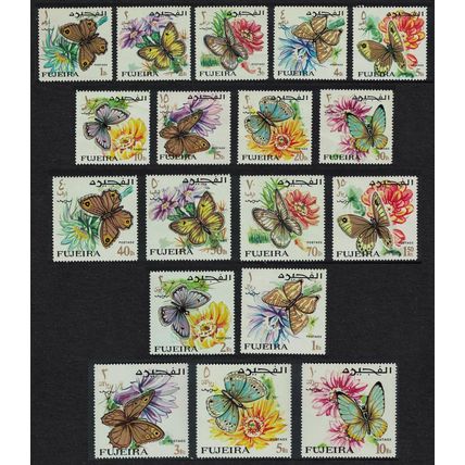 Fujeira Butterflies 18v 1967 MNH SG#167-184 MI#159A-176A