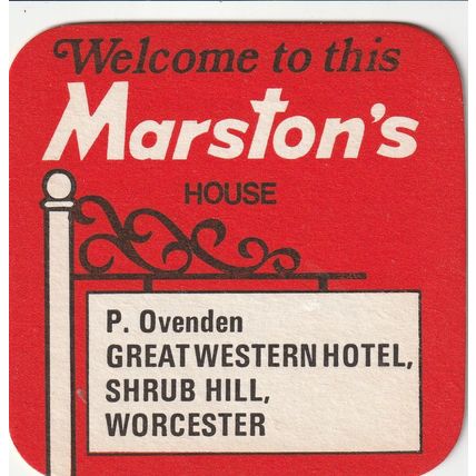 BEER MAT - MARSTONS BREWERY - GREAT WESTERN, SHRUB HILL - (Cat No 146) - (1979)