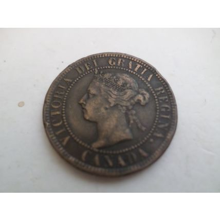 Canada - Large Size - I (one) Cent Coin - Dated 1876 H