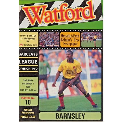 WATFORD v BARNSLEY BARCLAYS LEAGUE DIV TWO 1990