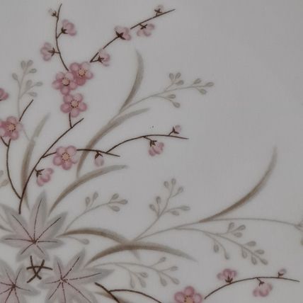 Vintage Lot 4 Noritake CLAIRE SALAD PLATES #5902 Pink Flowers Gold Trim FLoral