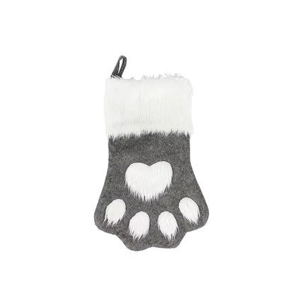 Woodside Home Living Pet Paw Christmas Stocking - Grey