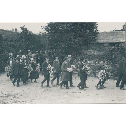 Postcard Bodmin Cornwall 1922 Funeral Edith Parkyn Procession Murder - Nostalgia