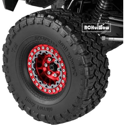 RC 1.9 Beadlock Wheels for 1/10 RC Crawler TRX4 Axia1 SCX10 SCX10 Iii,Alloy Alum