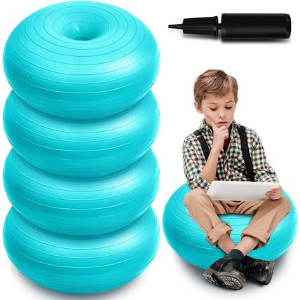 Lewtemi 4 Pcs Flexible Seating Yoga Ball Chair for Classroom 16.8 Inch Inflatabl