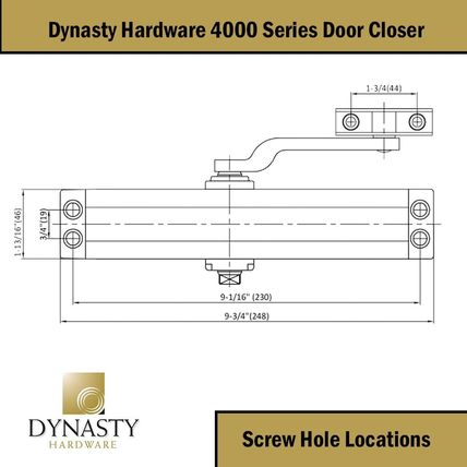 Dynasty Hardware Door Closer, Commercial Hydraulic Closer, Self-Closing, Spring