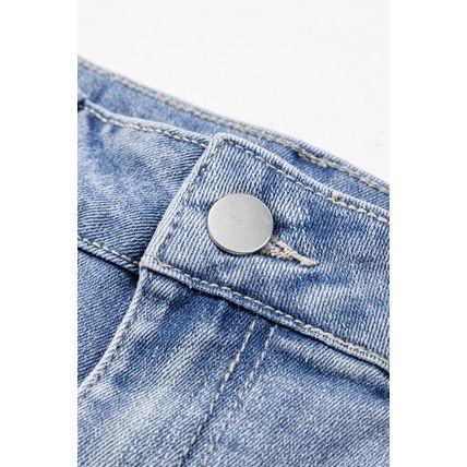 Ashleigh Blue Acid Wash Raw Hem High Waist Flared Jeans