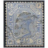 1881 SG157 2 1/2d Blue Plate 22 Good/Fine Used Check Letters "FG".