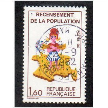 FRA 1982 1,60F 'POPULATION CENSUS' FINE USED (EBID20105)