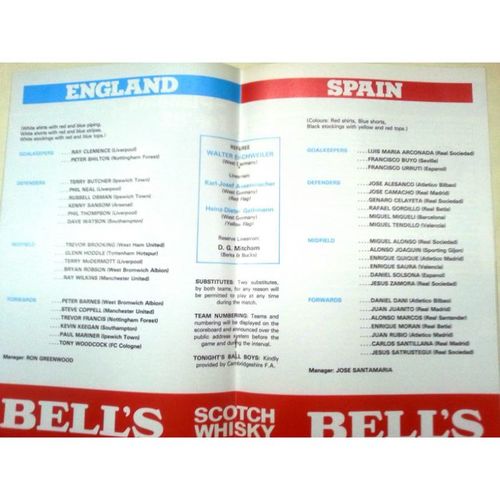 England v Spain FA international Football Programme 25/03/1981