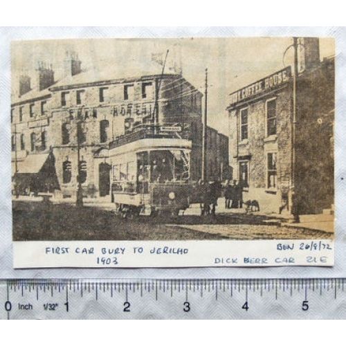 1972 Newspaper Cutting First Car Bury to Jericho 1903