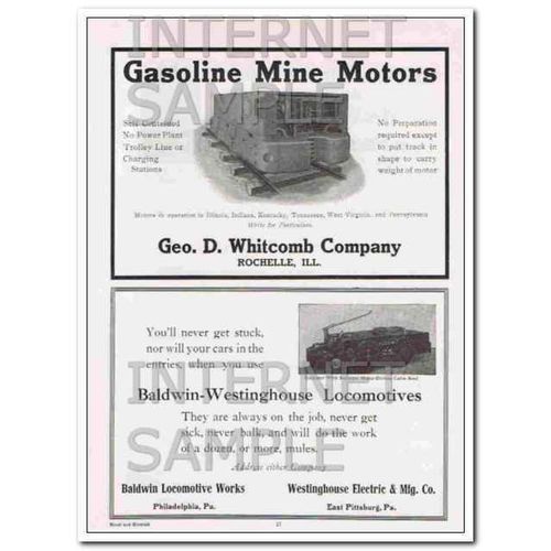 BALDWIN-WESTINGHOUSE LOCOMOTIVES WORKS 1910 never stuck vintage ad