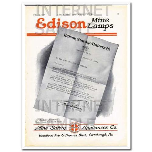 MINE SAFETY APPLIANCES COMPANY 1928 Two Improved Lamps vintage ad