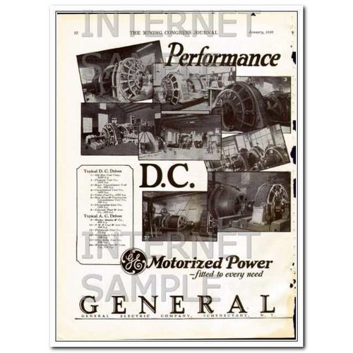 GENERAL ELECTRIC COMPANY 1928 Performance Builds Confidence vintage ad