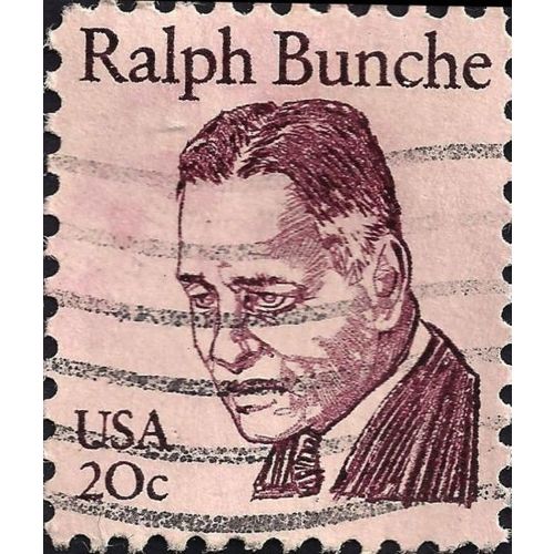 USA, PEOPLE, Ralph Bunche, brown 1982, 20c, #3
