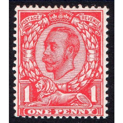 Sg349 1d bright scarlet wmk muti RC mint never hinged (G4)