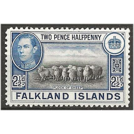 Falkland Island 1938 SG151 2 1/2d Black & Bright Blue Mounted Mint . .. .