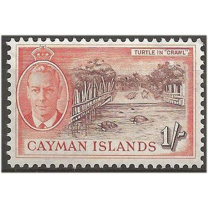 Cayman Islands 1950 SG144 1/- Brown & Orange Mounted Mint . .. .