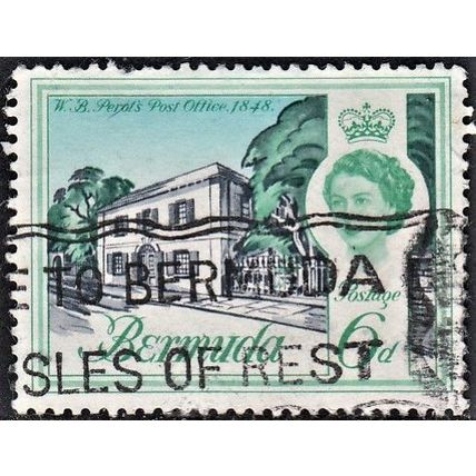 BERMUDA, 1962-68 6d Perot's Post Office, SG 168 (Scott 180), used.