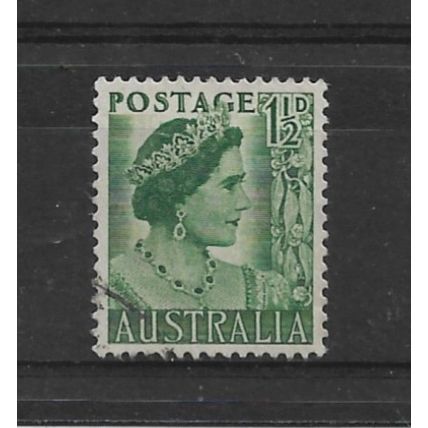 Australia.SG236 1 1/2d Queen Elizabeth (Green).Fine Used.Dec21