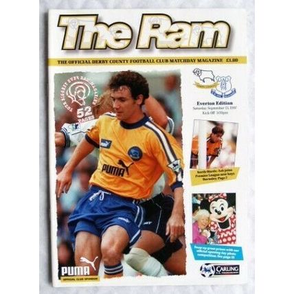 1997 programme Derby County v. Everton, Dean Sturridge poster