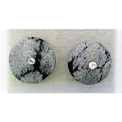Snowflake Obsidian Crystal 10mm Gemstone Stud Earrings