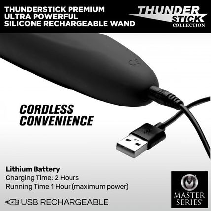 Thunderstick Premium Ultra Powerful Silicone Rechargeable Wand Master Series NEW