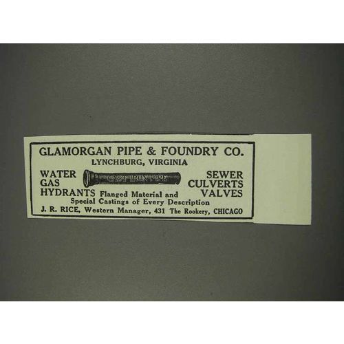 1910 Glamorgan Pipe & Foundry Co. Ad