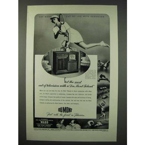 1947 Du Mont Teleset Television Ad - Get The Most