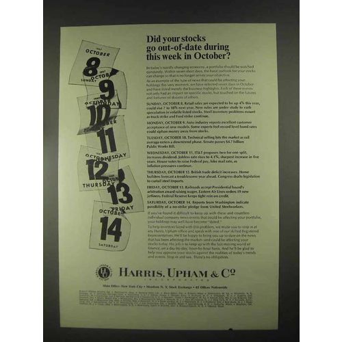 1967 Harris, Upham & Co. Ad - Stocks Out-of-Date