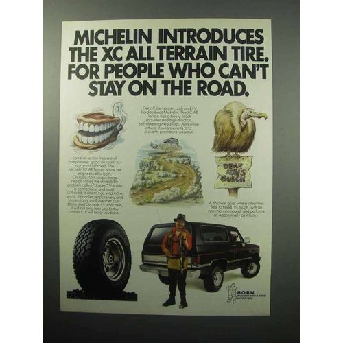 1987 Michelin XC All Terrain Tire Ad - Stay on the Road